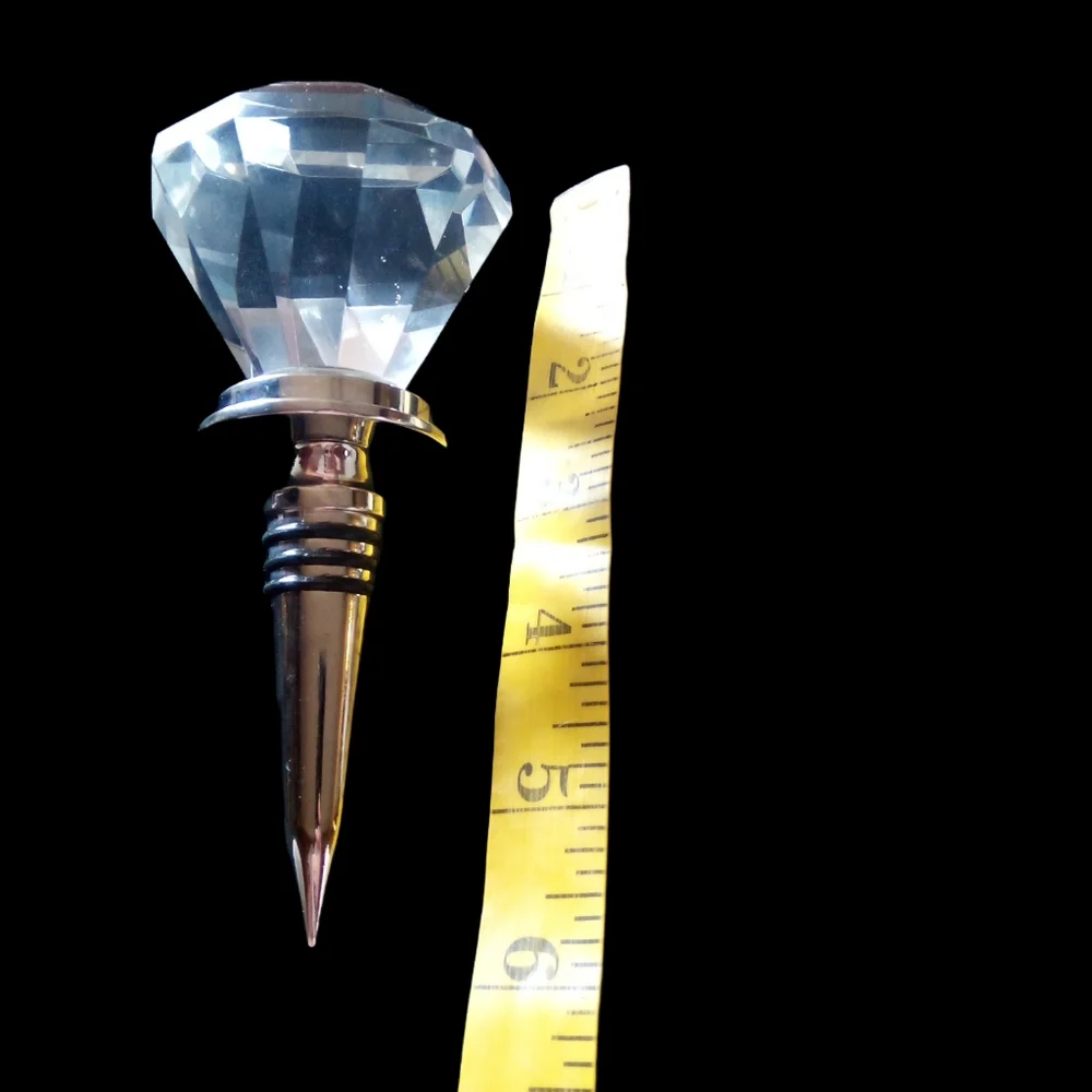 Large Crystal Wine Bottle Stopper Gem Shape